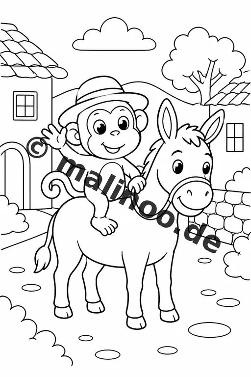 Esel Malbuch 20 Ausmalbilder PDF Download digital – Vorschaubild 3