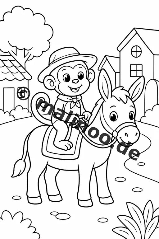 Esel Malbuch 20 Ausmalbilder PDF Download digital – Vorschaubild 3