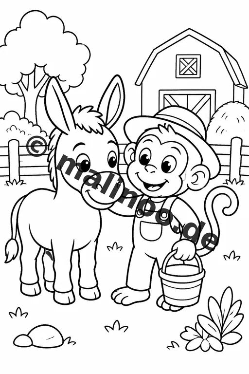 Esel Malbuch 20 Ausmalbilder PDF Download digital – Vorschaubild 4