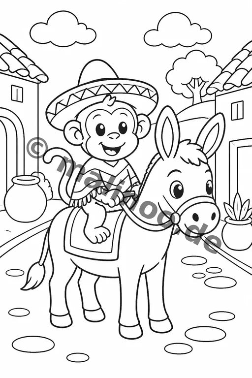 Esel Malbuch 20 Ausmalbilder PDF Download – Vorschaubild 5