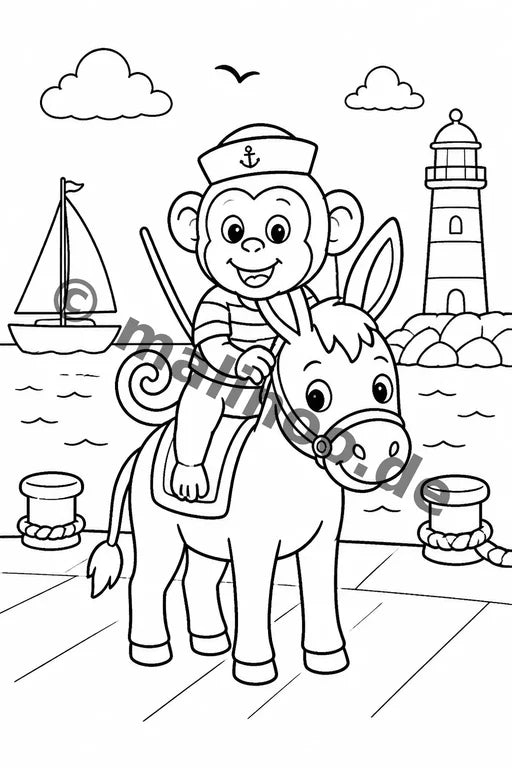 Esel Malbuch 20 Ausmalbilder gedruckt+gebunden – Vorschaubild 10