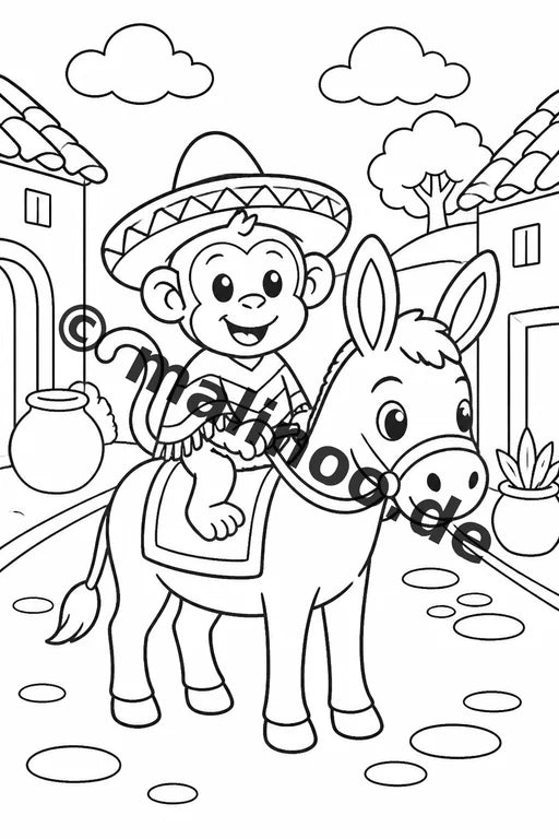 Esel Malbuch 20 Ausmalbilder gedruckt und gebunden – Vorschaubild 3