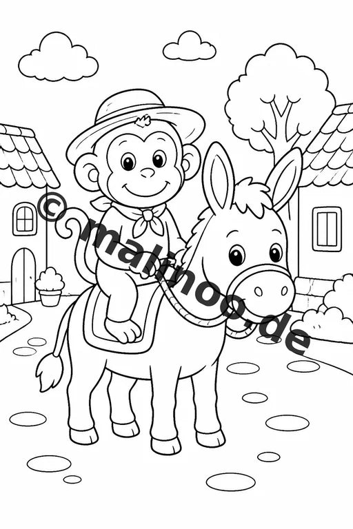 Esel Malbuch 20 Ausmalbilder gedruckt und gebunden – Vorschaubild 3