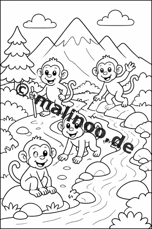 Esel Malbuch 20 Ausmalbilder gedruckt, ungebunden – Vorschaubild 6