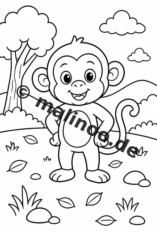 Esel Malbuch 50 Ausmalbilder PDF Download digital – Vorschaubild 1