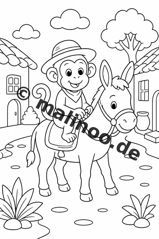 Esel Malbuch 50 Ausmalbilder gedruckt, ungebunden – Vorschaubild 3