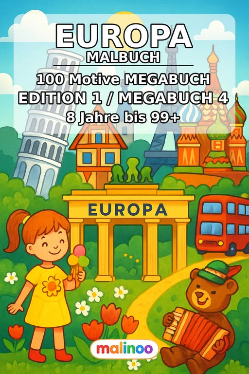 Europa Malbuch 100 Ausmalbilder PDF Download – Cover