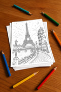 Europa Malbuch 100 Ausmalbilder gedruckt+lose – Mockup-Ansicht