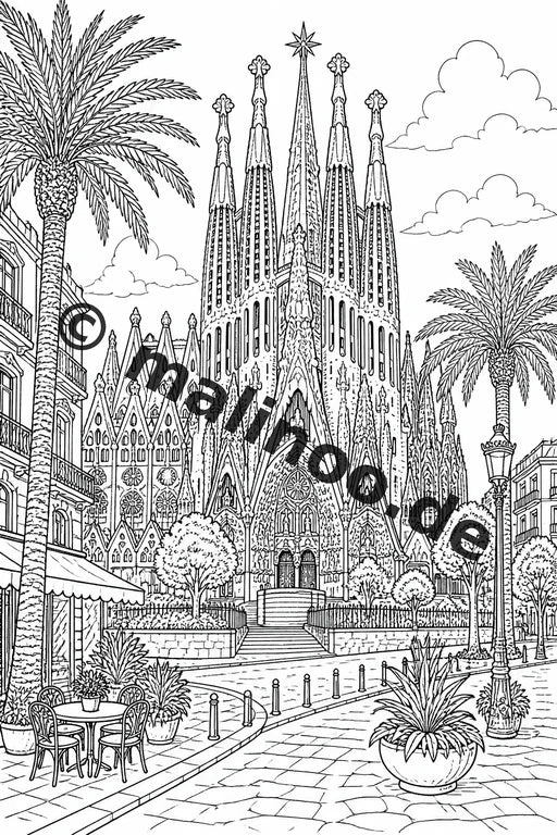 Europa Malbuch 100 Ausmalbilder gedruckt, ungebunden – Vorschaubild 3