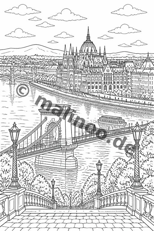 Europa Malbuch 20 Ausmalbilder gedruckt+gebunden – Vorschaubild 6