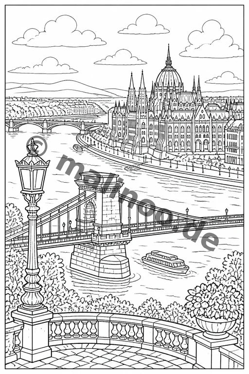 Europa Malbuch 20 Ausmalbilder gedruckt+gebunden – Vorschaubild 6
