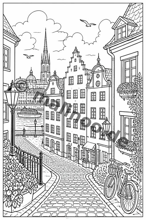Europa Malbuch 20 Ausmalbilder gedruckt+gebunden – Vorschaubild 9