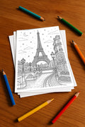 Europa Malbuch 20 Ausmalbilder gedruckt+lose – Mockup-Ansicht