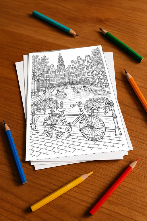 Europa Malbuch 20 Ausmalbilder gedruckt+lose – Mockup-Ansicht