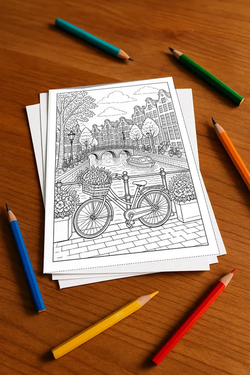 Europa Malbuch 20 Ausmalbilder gedruckt+lose – Mockup-Ansicht