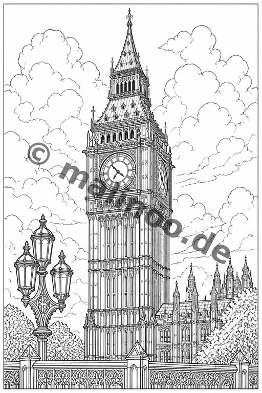 Europa Malbuch 20 Ausmalbilder gedruckt+lose – Vorschaubild 2