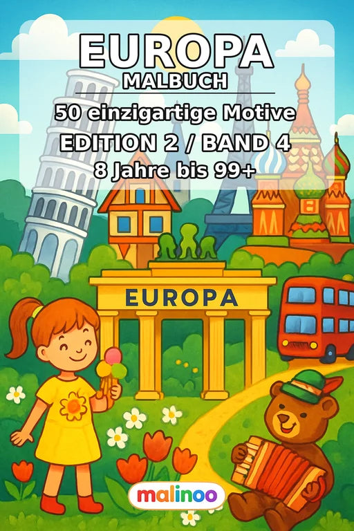 Europa Malbuch 50 Ausmalbilder PDF Download – Cover