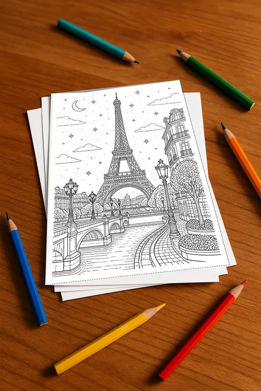 Europa Malbuch 50 Ausmalbilder gedruckt+lose – Mockup-Ansicht