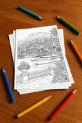 Europa Malbuch 50 Ausmalbilder gedruckt+lose – Mockup-Ansicht