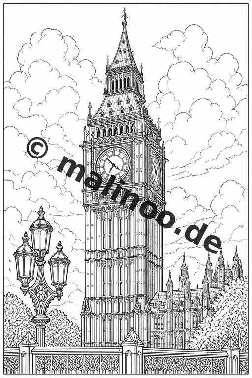 Europa Malbuch 50 Ausmalbilder gedruckt, ungebunden – Vorschaubild 2