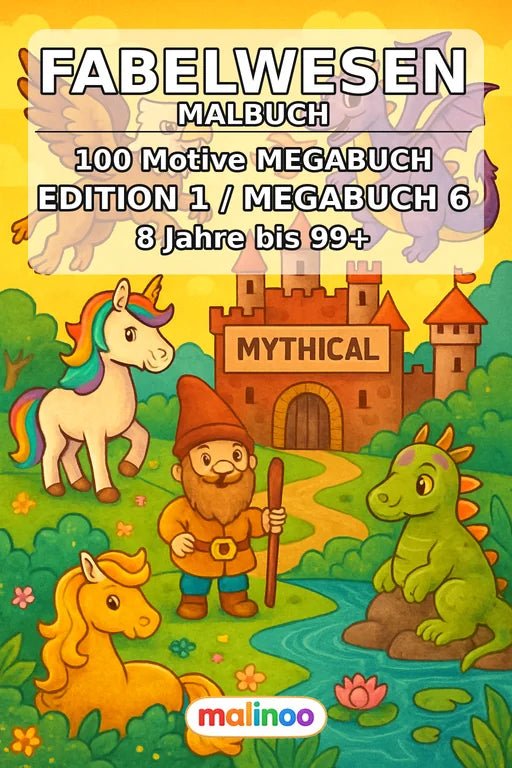 Fabelwesen Malbuch 100 Ausmalbilder PDF Download – Cover