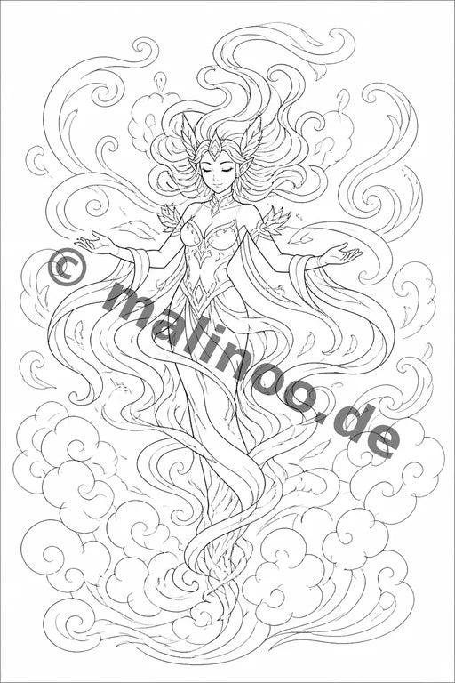 Fabelwesen Malbuch 100 Ausmalbilder gedruckt+lose – Vorschaubild 10