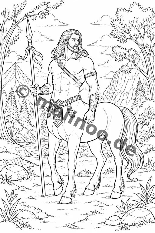 Fabelwesen Malbuch 100 Ausmalbilder gedruckt+lose – Vorschaubild 7
