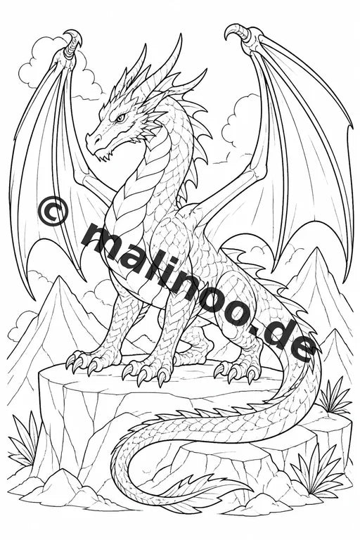 Fabelwesen Malbuch 20 Ausmalbilder PDF Download digital – Vorschaubild 1