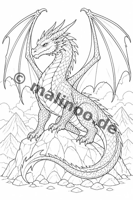 Fabelwesen Malbuch 20 Ausmalbilder PDF Download – Vorschaubild 1