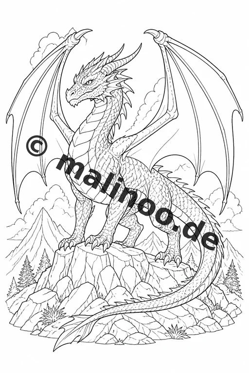 Fabelwesen Malbuch 20 Ausmalbilder PDF Download digital – Vorschaubild 1
