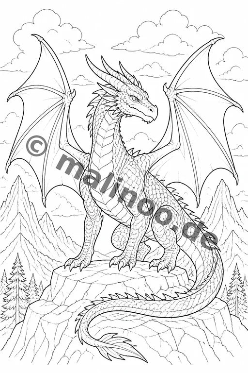 Fabelwesen Malbuch 20 Ausmalbilder PDF Download – Vorschaubild 1