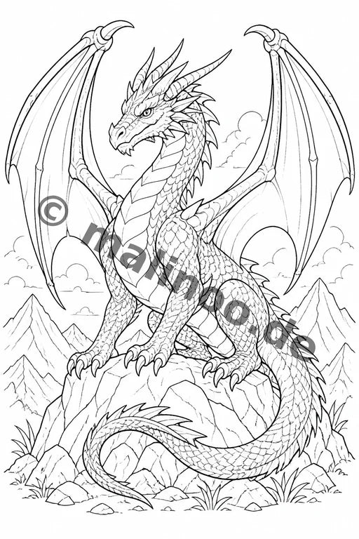 Fabelwesen Malbuch 20 Ausmalbilder PDF Download – Vorschaubild 1