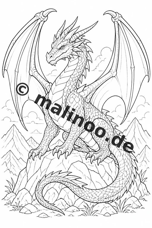 Fabelwesen Malbuch 20 Ausmalbilder PDF Download digital – Vorschaubild 1