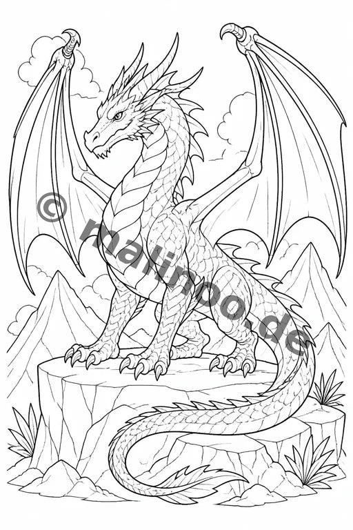 Fabelwesen Malbuch 20 Ausmalbilder PDF Download – Vorschaubild 1