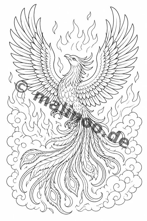 Fabelwesen Malbuch 20 Ausmalbilder gedruckt+gebunden – Vorschaubild 3