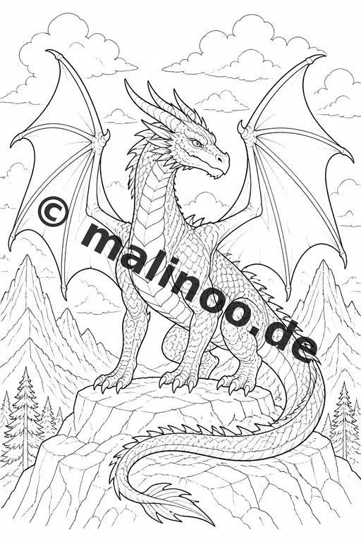 Fabelwesen Malbuch 20 Ausmalbilder gedruckt, ungebunden – Vorschaubild 1