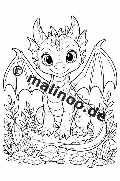 Fabelwesen Malbuch 20 Ausmalbilder gedruckt, ungebunden – Vorschaubild 2