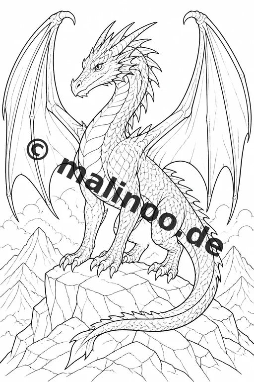 Fabelwesen Malbuch 50 Ausmalbilder PDF Download digital – Vorschaubild 1