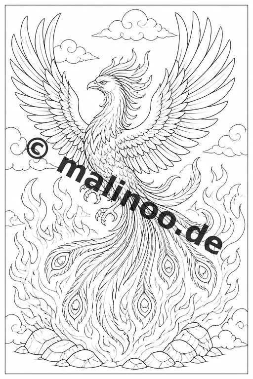Fabelwesen Malbuch 50 Ausmalbilder PDF Download digital – Vorschaubild 3