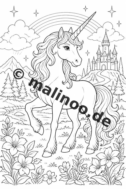 Fabelwesen Malbuch 50 Ausmalbilder PDF Download digital – Vorschaubild 4
