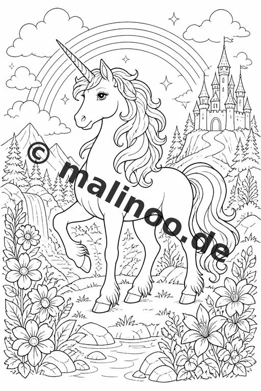Fabelwesen Malbuch 50 Ausmalbilder PDF Download digital – Vorschaubild 4