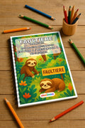 Faultiere Malbuch 100 Ausmalbilder gedruckt und gebunden – Mockup-Ansicht