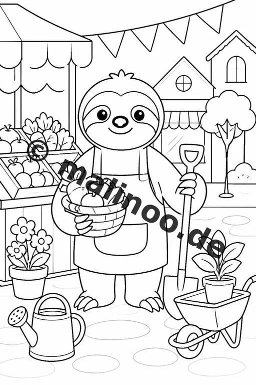 Faultiere Malbuch 100 Ausmalbilder gedruckt und gebunden – Vorschaubild 10