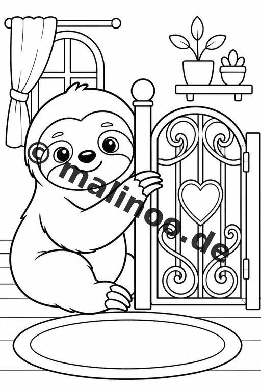Faultiere Malbuch 100 Ausmalbilder gedruckt und gebunden – Vorschaubild 9