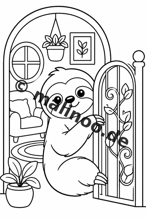 Faultiere Malbuch 100 Ausmalbilder gedruckt und gebunden – Vorschaubild 9