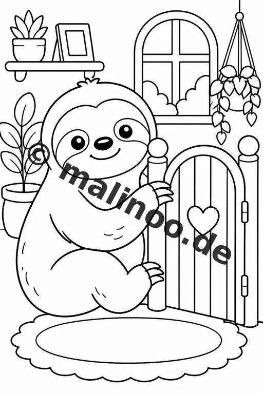 Faultiere Malbuch 100 Ausmalbilder gedruckt und gebunden – Vorschaubild 9