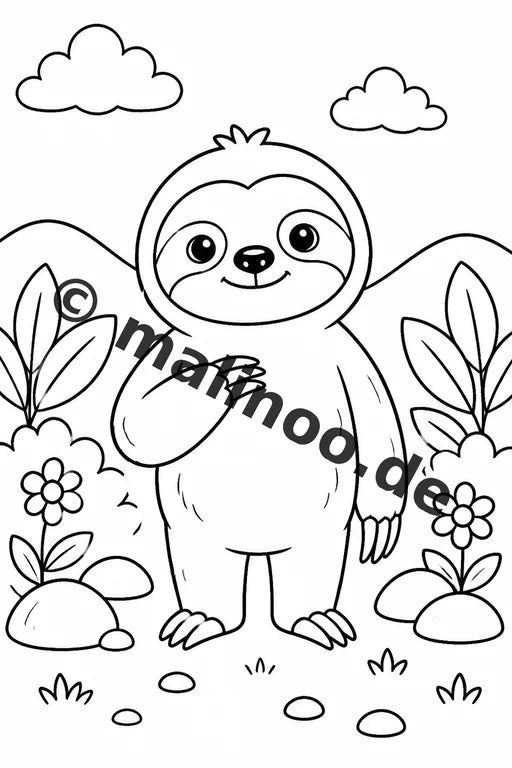 Faultiere Malbuch 20 Ausmalbilder PDF Download digital – Vorschaubild 1