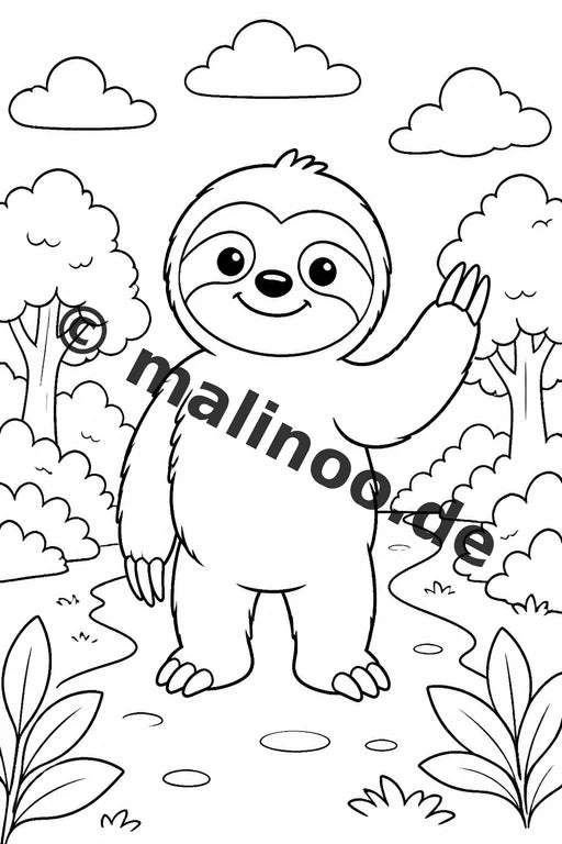 Faultiere Malbuch 20 Ausmalbilder PDF Download digital – Vorschaubild 2