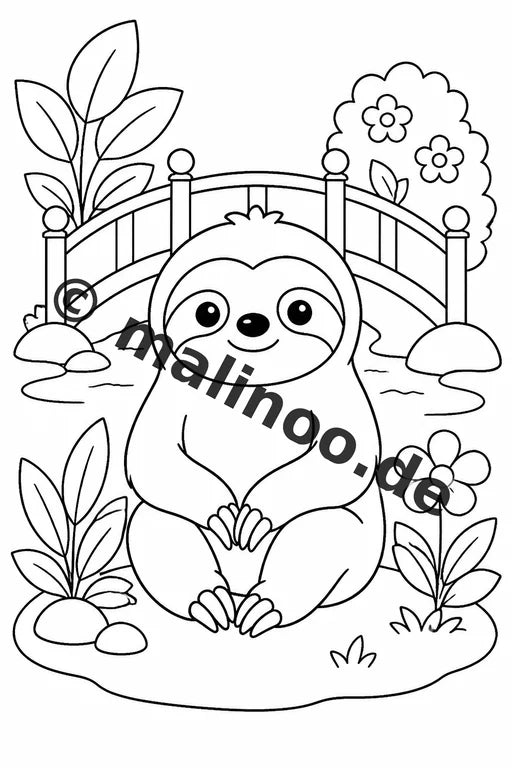 Faultiere Malbuch 20 Ausmalbilder PDF Download digital – Vorschaubild 5