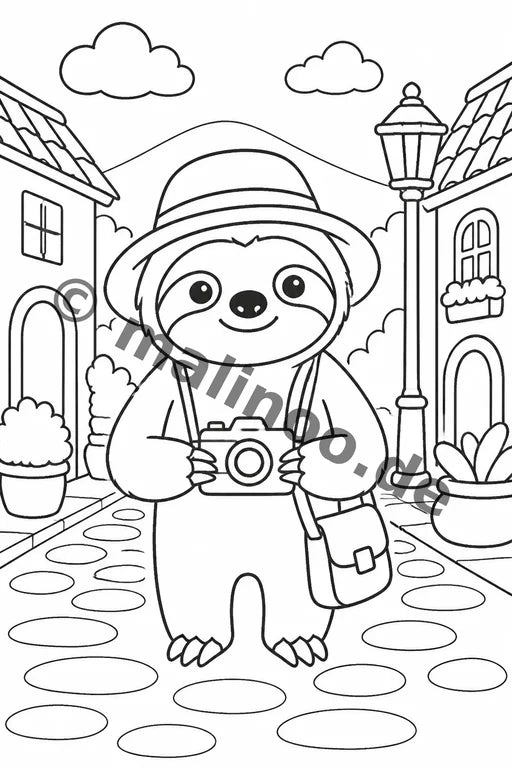 Faultiere Malbuch 20 Ausmalbilder PDF Download – Vorschaubild 5